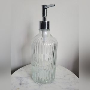 Glass Soap Dispenser With Silver Top